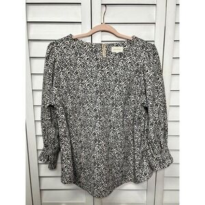 Melloday Cheetah Print Balloon Sleeve Top Women's Size 1X